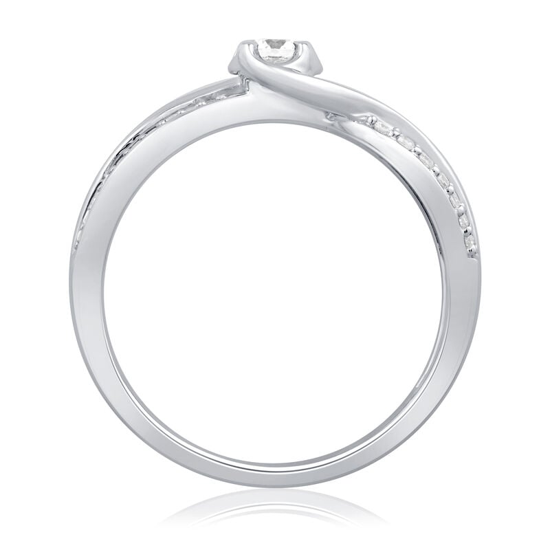 Diamond 1/3ctw. Crossover Promise Ring in Sterling Silver image number null